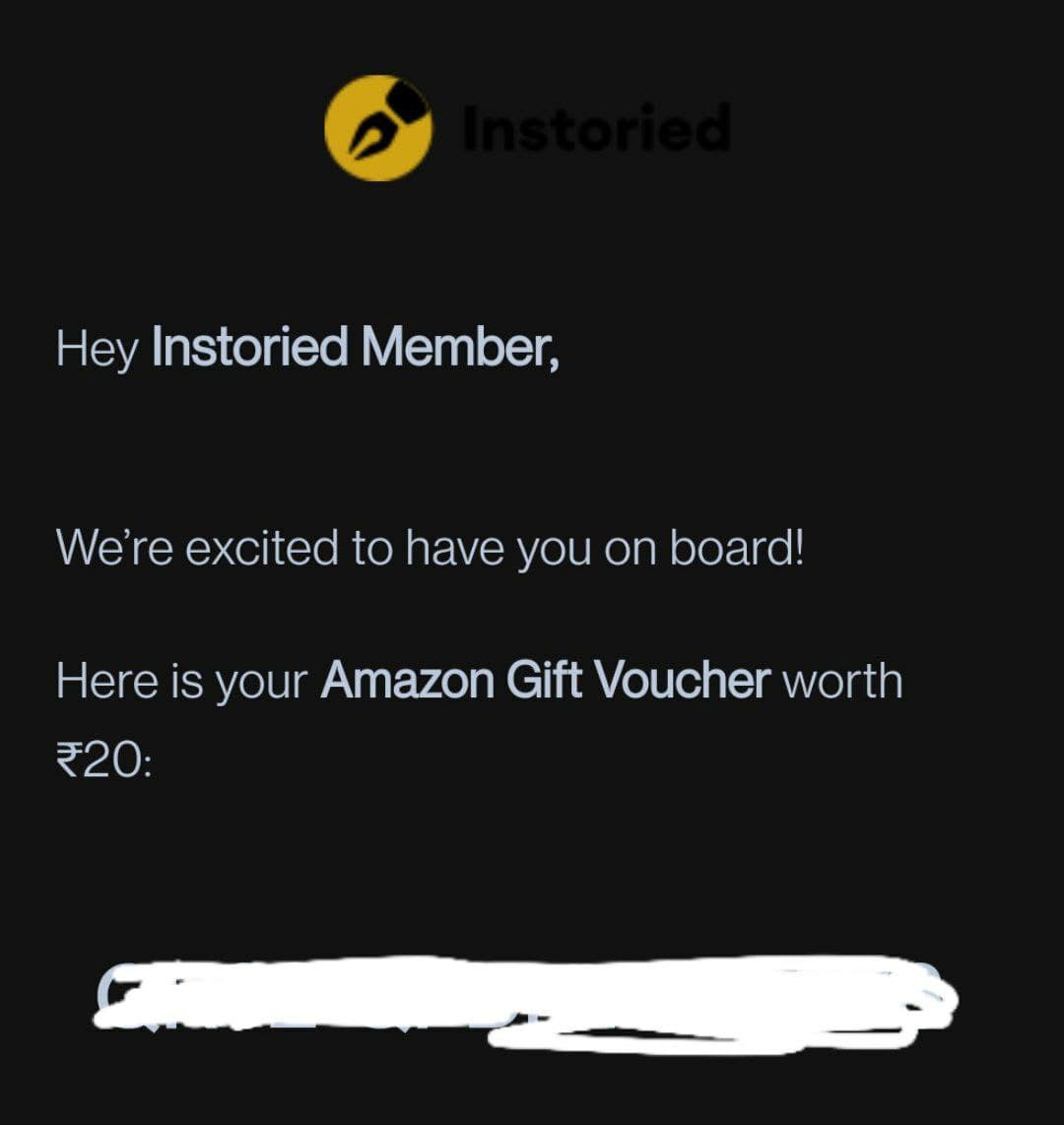 [Signup Only] Get ₹20 Free Amazon Giftcard - Instoried » Earning Tricks