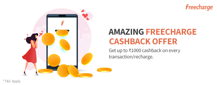 Freecharge cashback offer - Get upto ₹1000 cashback