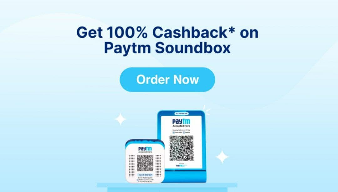 Get Free Paytm Soundbox - 100% Cashback