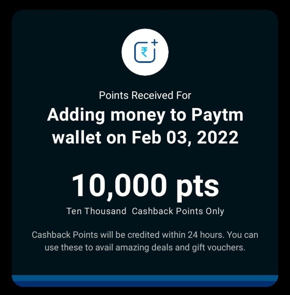 paytm cashback points 10000