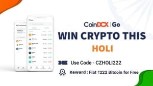 coindcx holi offer - get free bitcoins worth Rs.222
