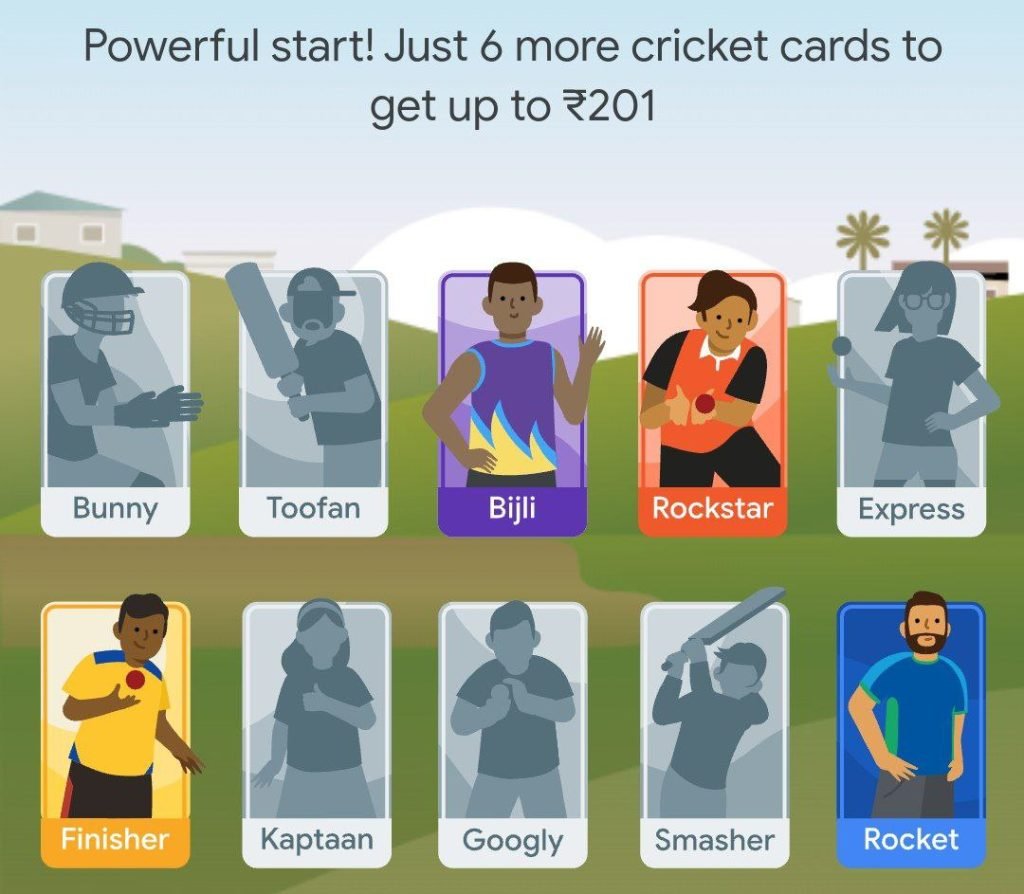 google pay gully cricket game - collect cards and earn cashback