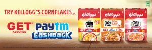 paytm kellogg cornflakes offer - free rs150 cashback