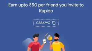 Rapdio app refer and earn Rs.50 - Free rapido rides