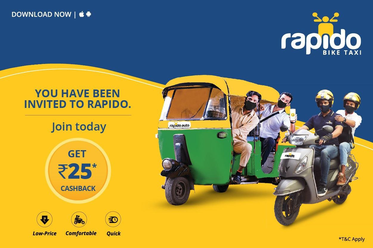 rapdio app refer and earn Rs.50 - Free rapdio rides