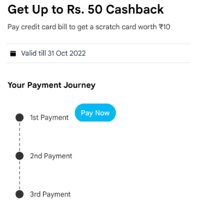 Paytm Credit Card cashback offer - flat Rs.50 cashback