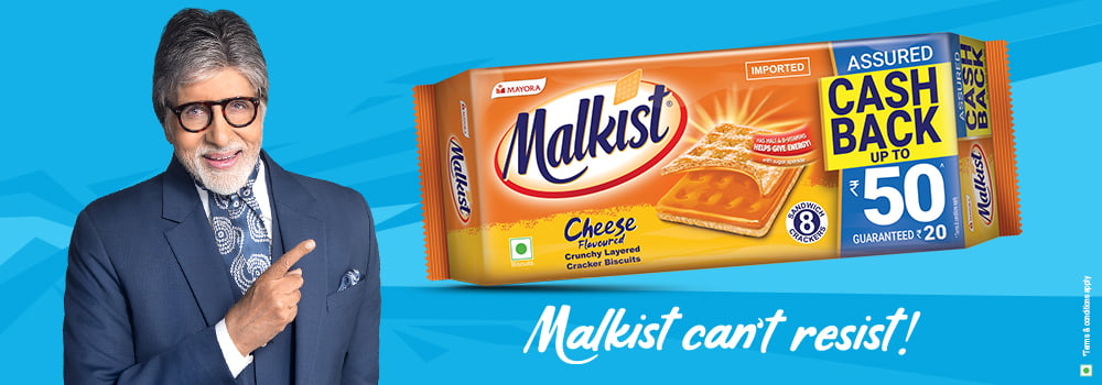 malkist cheese biscuits rs.50 cashback